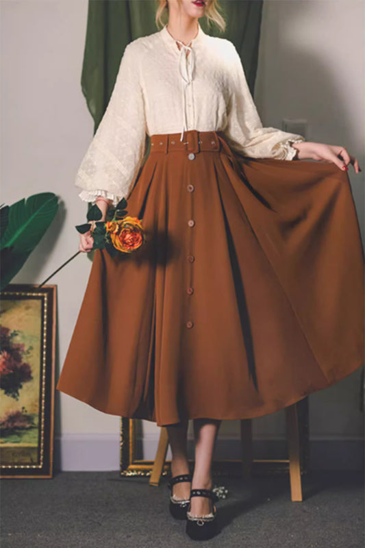 Vintage maxi skirt with belted waist 4870