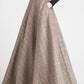 A line maxi plaid wool skirt 4639-1