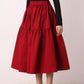 Plus size womens red skirt with elastic waist 4873