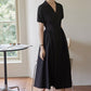 midi summer black wrap dress 4316