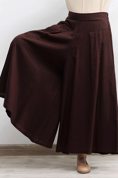 summer wide leg linen pants with elastic waist 4300