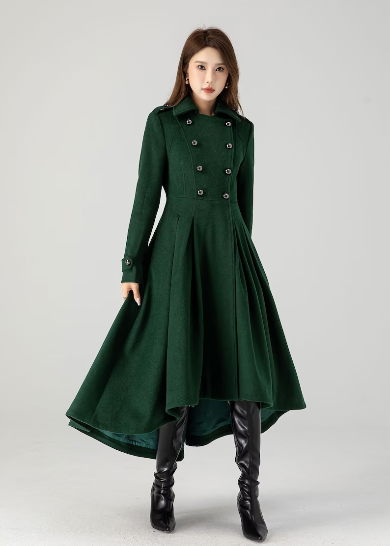 Wool coat, Long wool coat, Swing wool coat 4604