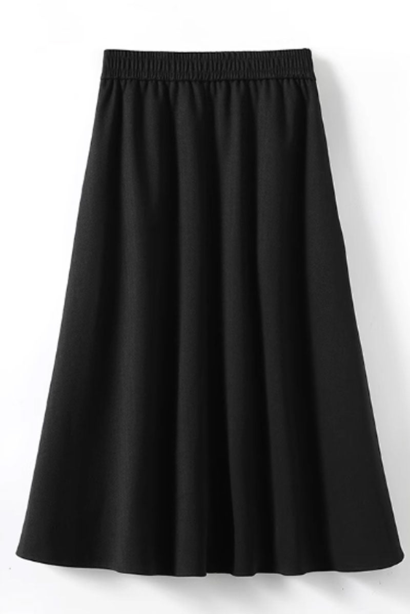 A line vintage winter wool skirt women 4761