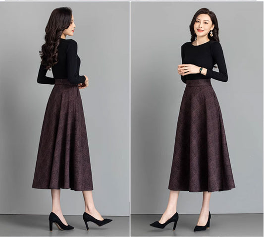 Vintage winter wool skirt for women 4641-4