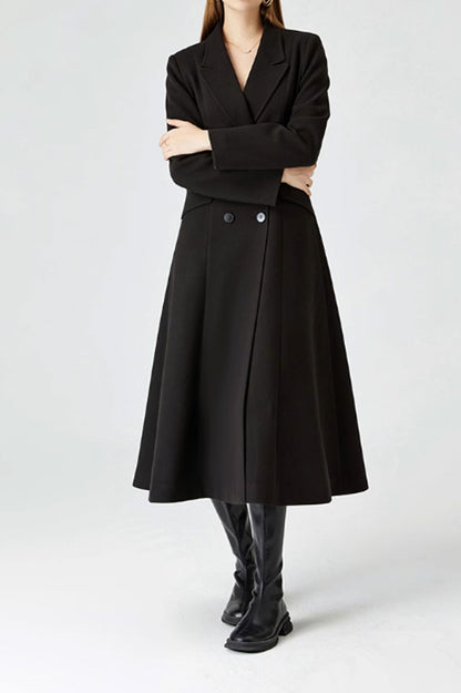 Long double breasted winter wool coat 4576