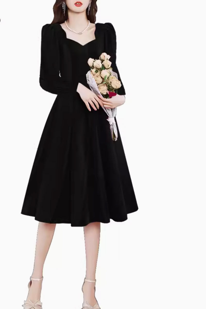 Fit and flare velvet midi dress 4797 Xiaolizi Fit and flare velvet midi dress 4797 Xiaolizi
