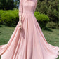 Fit and flare pink chiffon dress women 4458