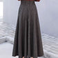 Striple winter wool skirt with pockets 4645-1