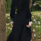 Black dress with long sleeves for women 4863