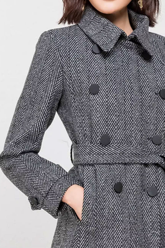 Double breasted winter wool coat 4574