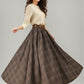 A line long wool plaid winter skirt 5251