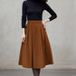 Warm wool pleated midi skirt 5492