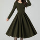 Fit and Flare Winter Wool Midi Dress 5501