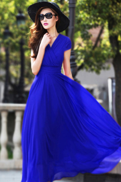 Elegant Chiffon Maxi Dress – Empire Waist Wedding Guest & Vacation Gown 2618-4