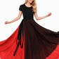 Swing summer chiffon skirt with black wrap outfit  5198