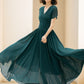 Green Maxi Bridesmaid prom summer chiffon dress 5114