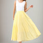 Yellow Cotton Summer Maxi Flowy Swing Skirt 3561