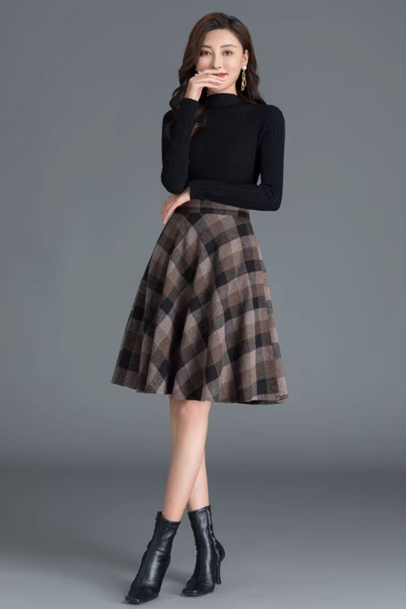 Swing winter wool skirt for women 4655-3