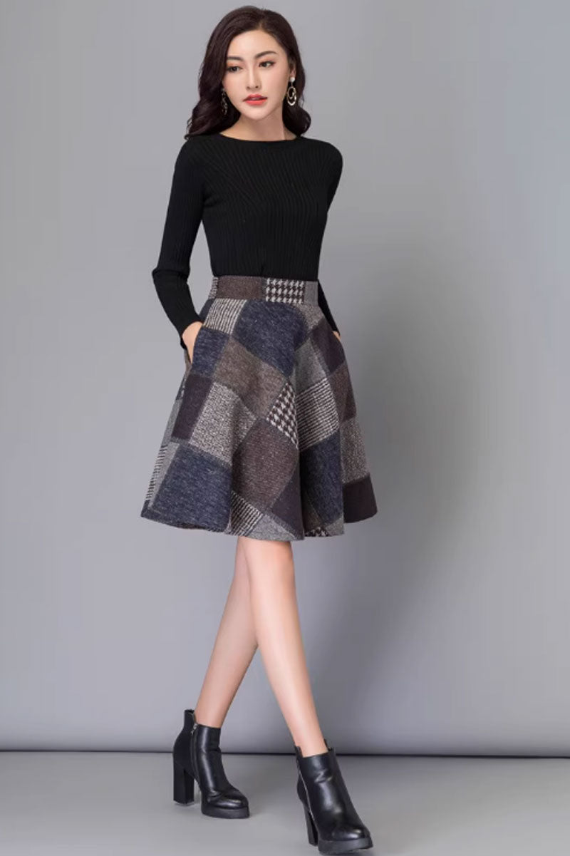 Skater winter wool skirt for women 4655-1