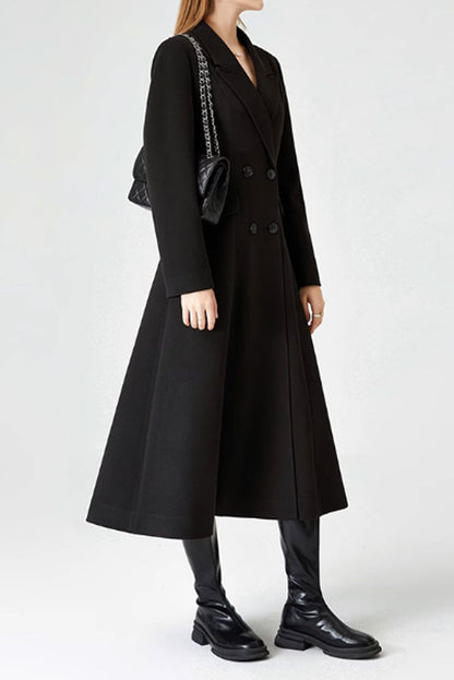 Long double breasted winter wool coat 4576
