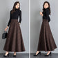 Long plaid winter wool skirt with pockets 4640-3