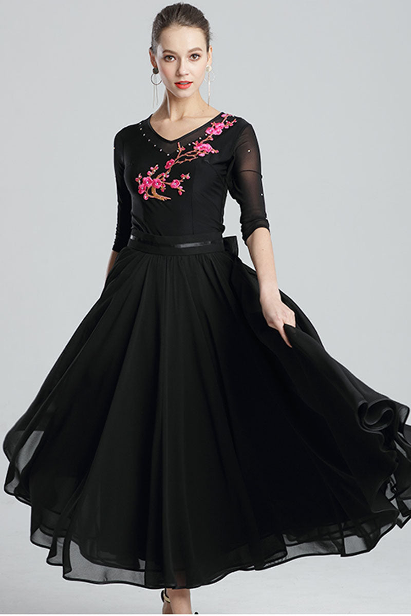 maxi boho chiffon skirt, romantic skirt 4333