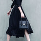 Black fit and flare shirt dress women 4630
