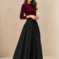 Black Wool Blend A-Line Skirt – Handmade Irregular Hem Midi | Xiaolizi  6514