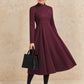 Winter wool long fit and flare warm dress for women 6517