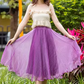 Elastic waist summer chiffon skirt 6187- purple