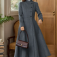 Burgundy A-Line Long Wool Coat 4511