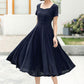 Family Gathering Linen Green Midi Women Dress 6051
