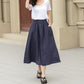 Button up midi summer linen skirt 4944 -Size XS #CK2400122