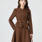 Brown short winter wool coat women 5317