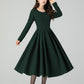 Fit and Flare Winter Wool Midi Dress 5501