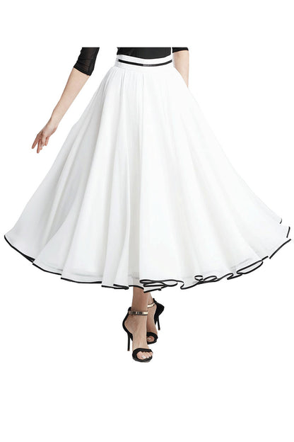 Black Chiffon Maxi Skirt - Romantic Flowy Silhouette 4333