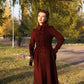 Burgundy Princess long wool coat 4724