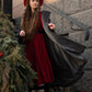 Dark Gray Wool Cape Coat for Women 4860
