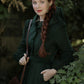 Long Dark Green Hooded Wool Coat 3870