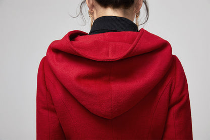 red wool coat