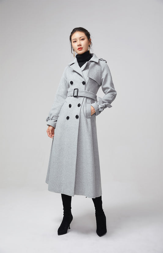 light gray wool coat