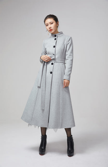 light gray wool coat