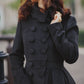 Black Warm Long Wool Coat 3220