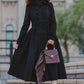 Black Warm Long Wool Coat 3220