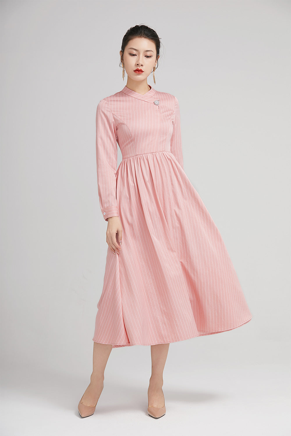 elegant summer dress  for women with long sleeves  2230