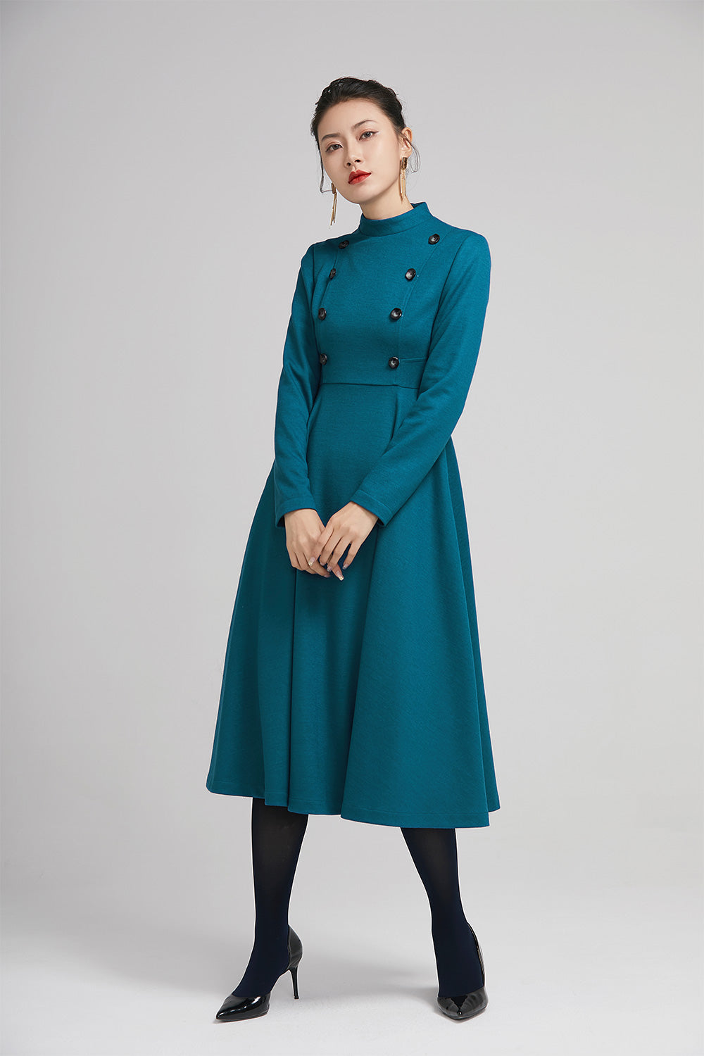 winter lady dress Marryshe - Girl Formal Dresses It features a square neckline and long Winter Dresses | Women's Cold