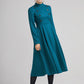 winter wool long fit and flare warm dress for women  2232