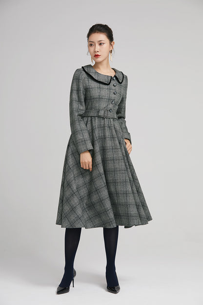 vintage women winter dress  with long sleeves 2235
