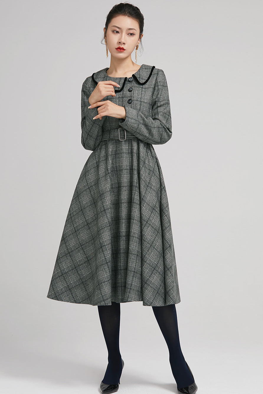 grey plaid dress outfit Girls Gray Plaid Dress, Lace Detailed Tartan Look, Fall Winter Baby Outfit, Sibling Combo