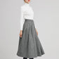 elegant pleated skirt with high waist and wide waist band 2243